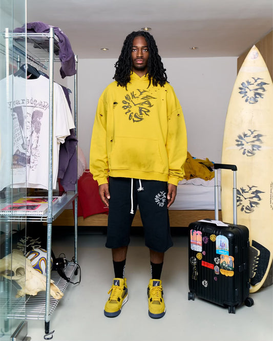 Charcoal Mustard Sketch Hoodie